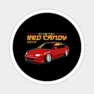 Civic Red Candy Jdm Car Magnet